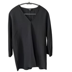 WORTH Black V-Neck Tunic Top Blouse Size Small